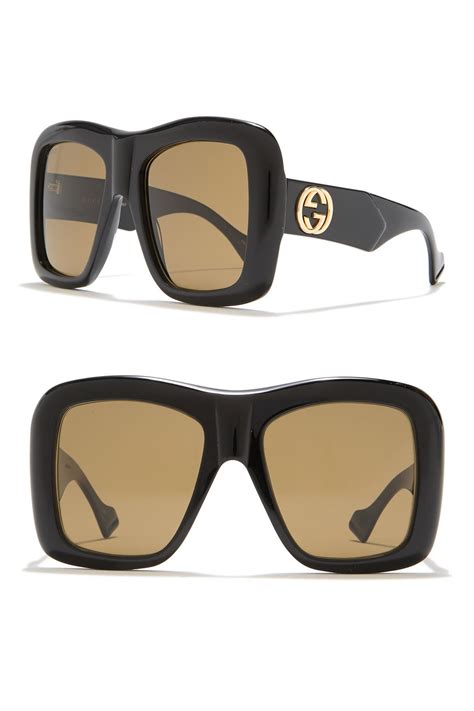 gucci fork oversize square sunglasses|gucci minimal 54mm square sunglasses.